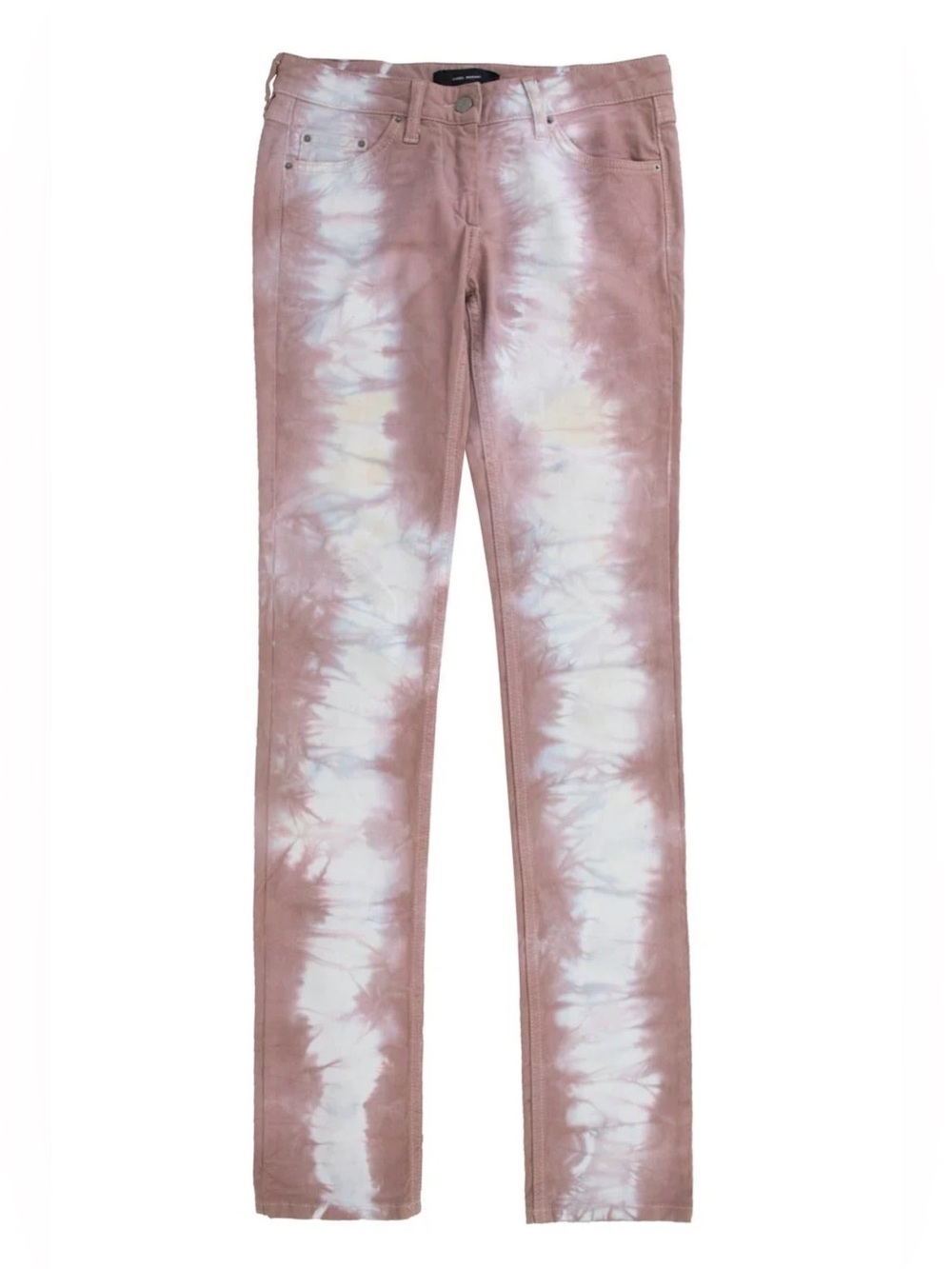 ISABEL MARANT - Pink and White Tie-Dye Straight-Leg Jeans - Size 40